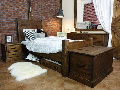 ł&oacute;żko sosnowe, meble drewniane