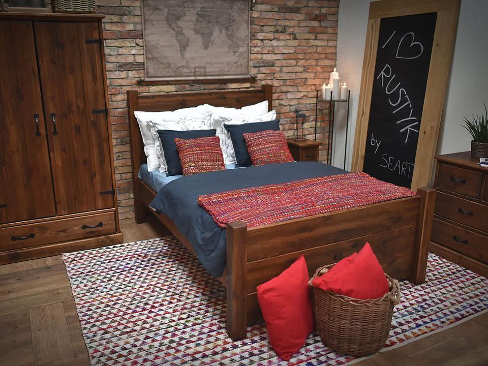ł&oacute;żko w stylu rustykalnym