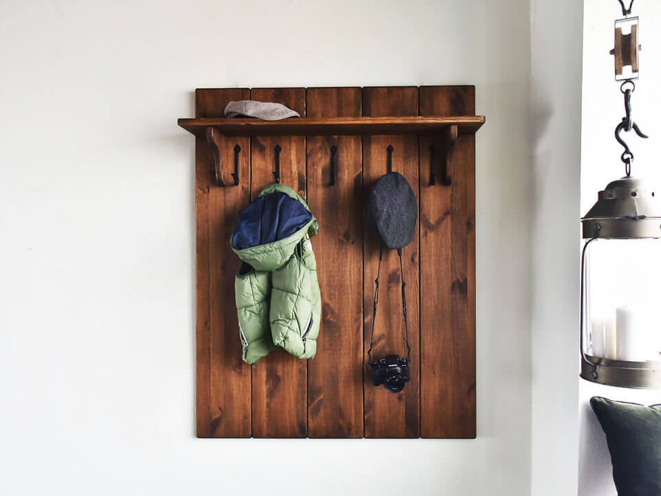 drewniany Panel wieszakowy